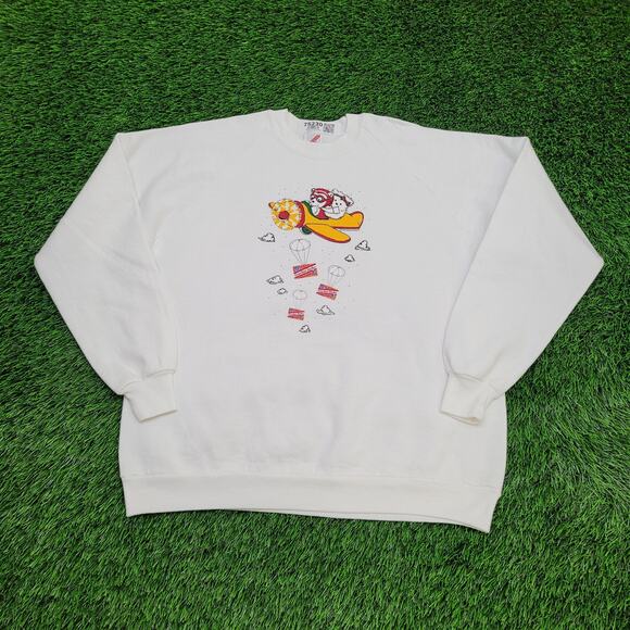 Vintage 1987 Cracker-Jack Bear Sweatshirt Womens XL 22x25 - Picture 1 of 13